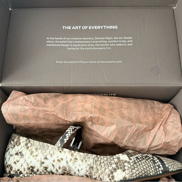 Franco Sarto Nalin Pointed Mary Jane Flats Grey Snake Print Women’s Size 7.5 M - Picture 13 of 14
